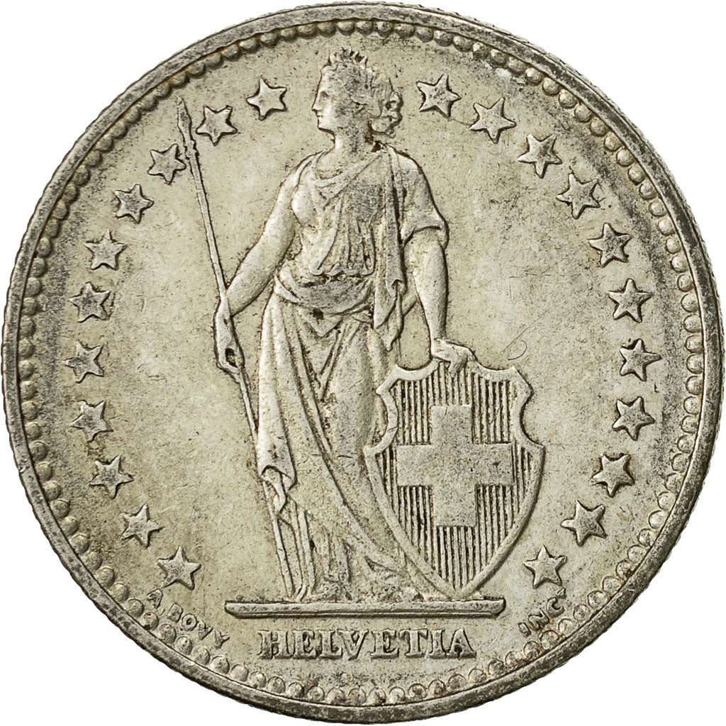 Coin, Switzerland, 2 Francs, 1911, Bern, AU(50-53), Silver, KM:21