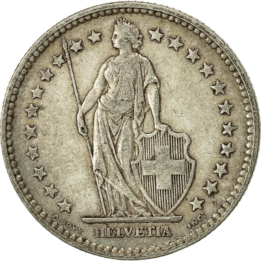 Coin, Switzerland, 2 Francs, 1908, Bern, EF(40-45), Silver, KM:21
