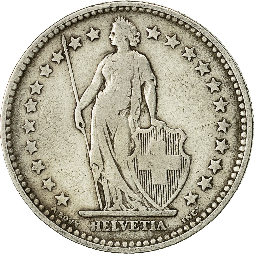 Coin, Switzerland, 2 Francs, 1894, Bern, VF(30-35), Silver, KM:21