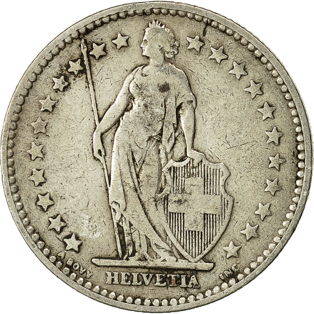 Coin, Switzerland, 2 Francs, 1894, Bern, VF(30-35), Silver, KM:21
