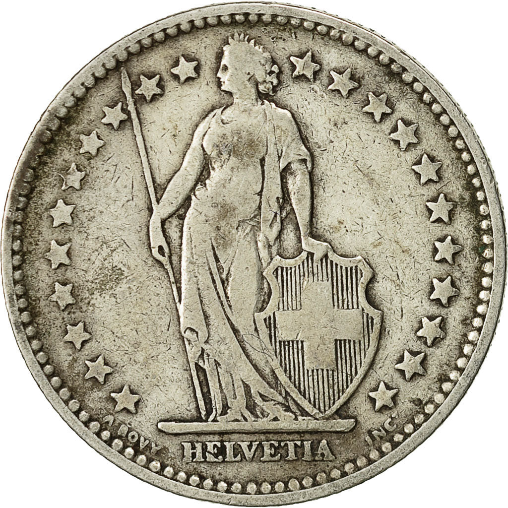 Coin, Switzerland, 2 Francs, 1894, Bern, VF(30-35), Silver, KM:21