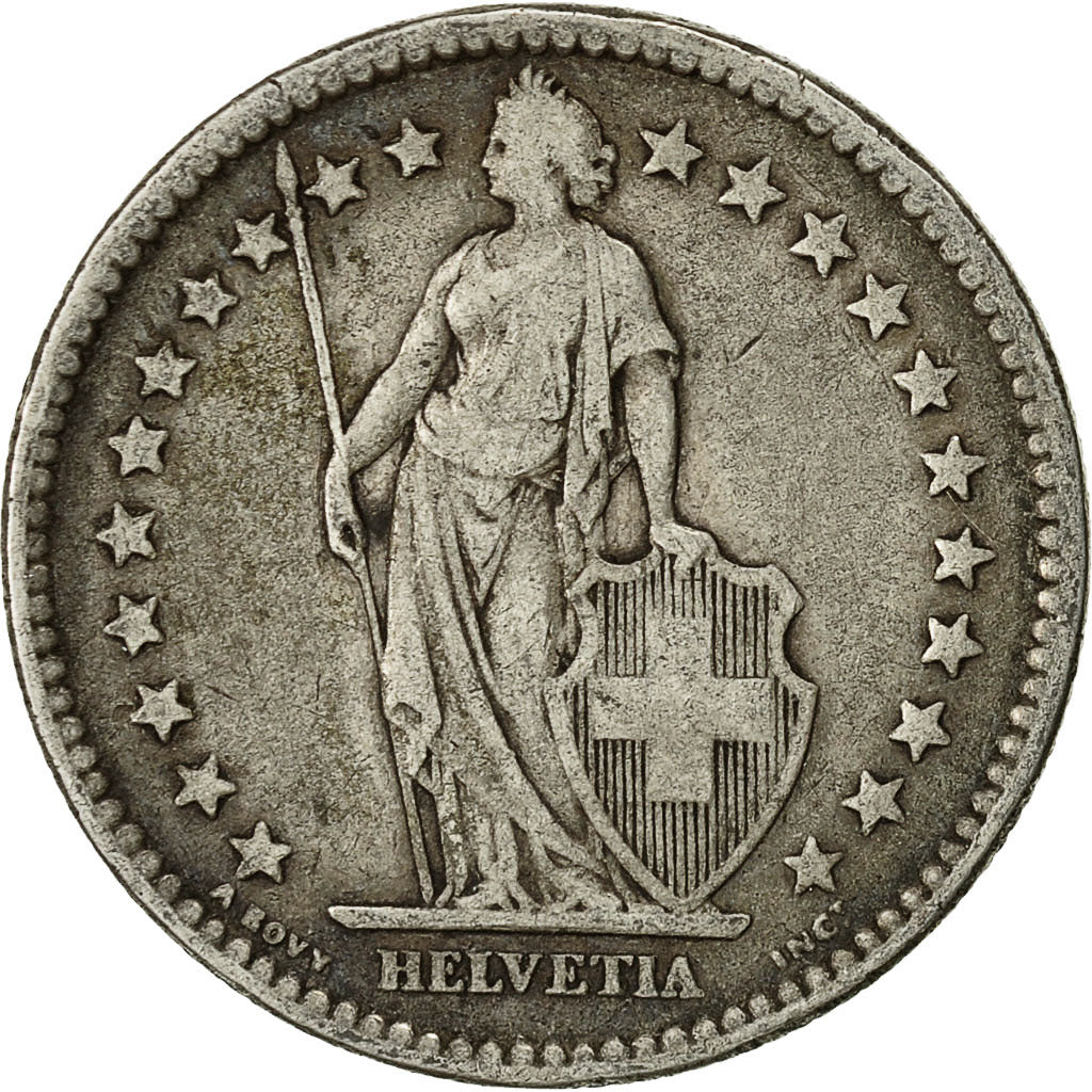 Coin, Switzerland, 2 Francs, 1878, Bern, VF(30-35), Silver, KM:21