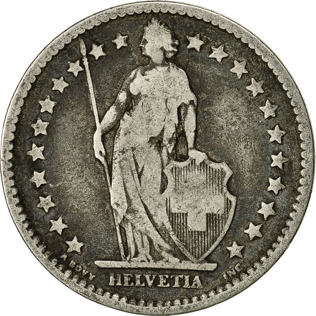 Münze, Schweiz, 2 Francs, 1875, Bern, S, Silber, KM:21