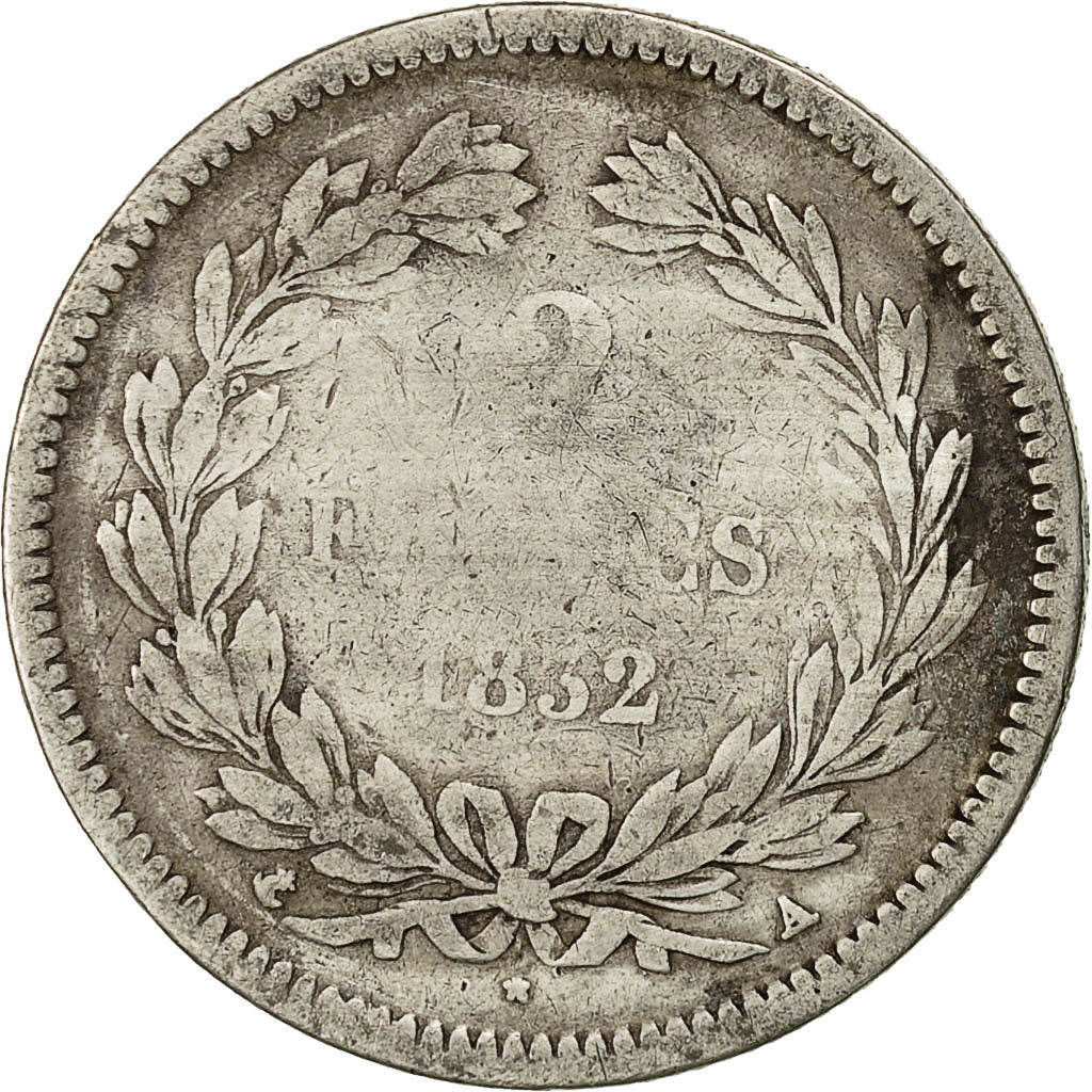 Moneta, Francja, Louis-Philippe, 2 Francs, 1832, Paris, F(12-15), Srebro