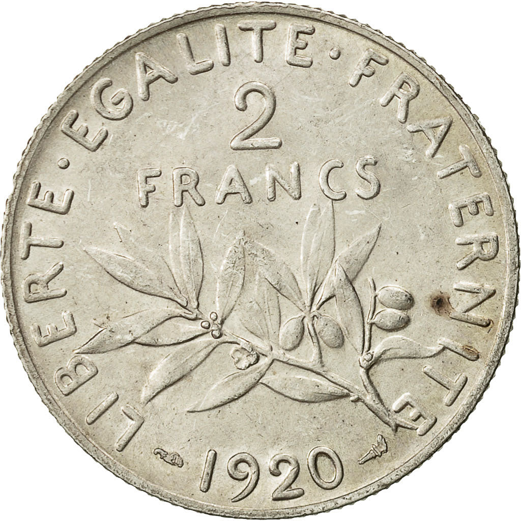 Monnaie, France, Semeuse, 2 Francs, 1920, Paris,SUP,Argent,KM 845.1, Gadoury:532