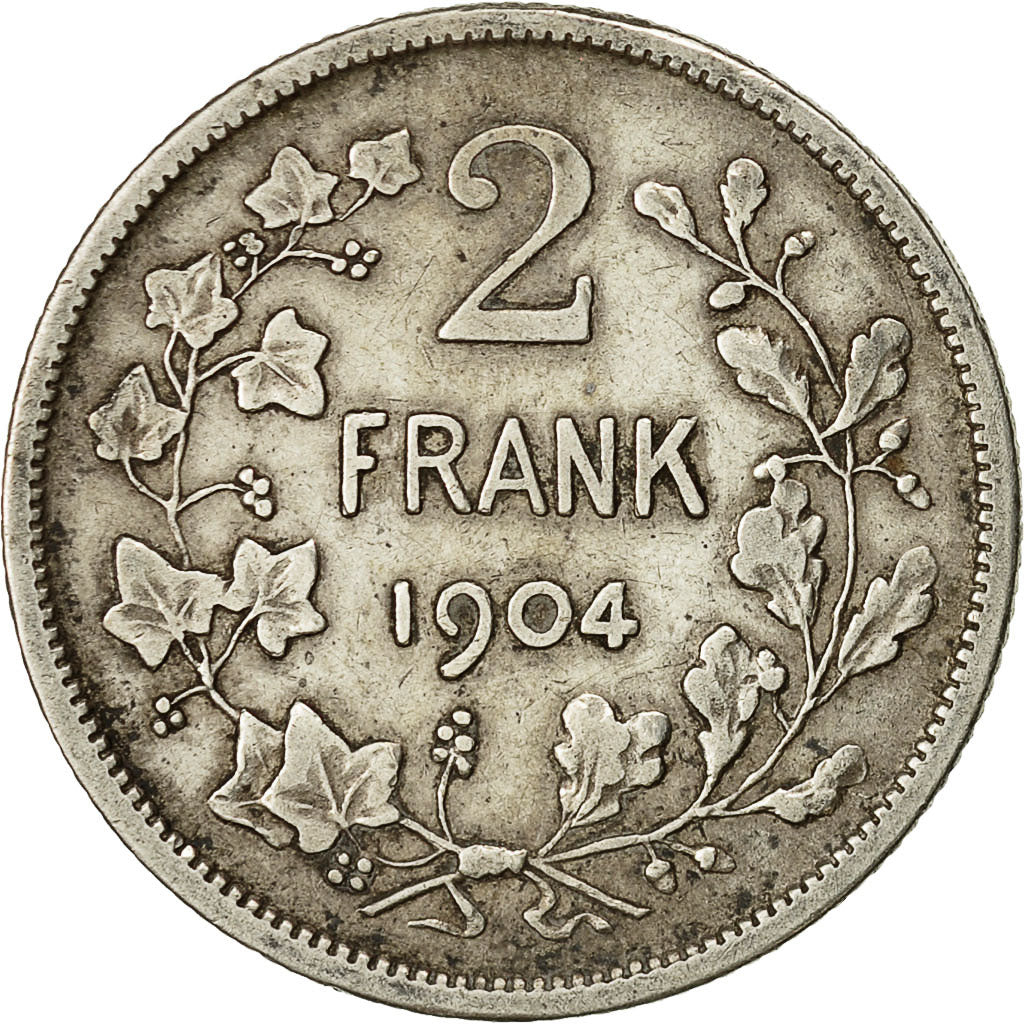 Moneta, Belgia, 2 Francs, 2 Frank, 1904, EF(40-45), Srebro, KM:59