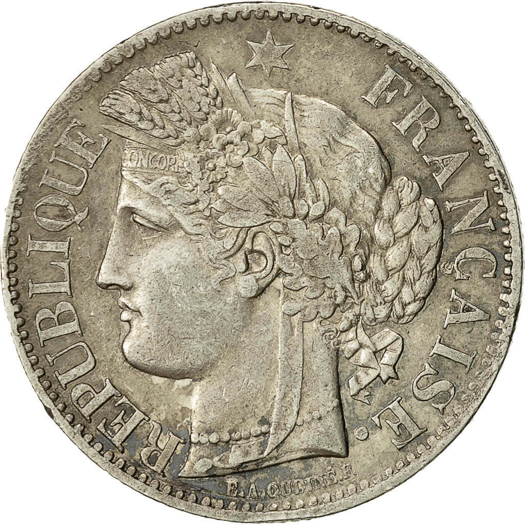 Moneda, Francia, Cérès, 2 Francs, 1850, Strasbourg, BC+, Plata, KM:760.2