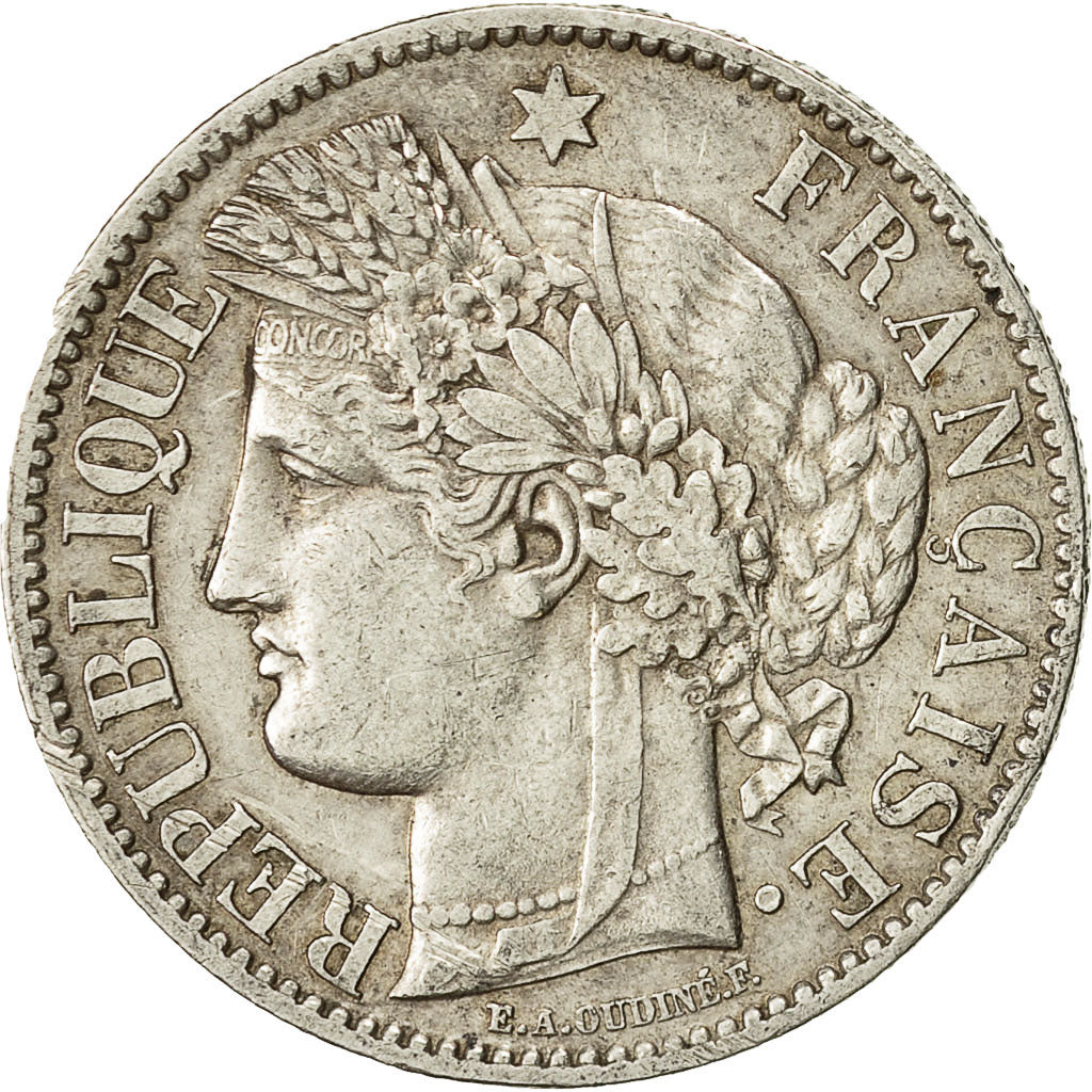 Coin, France, Cérès, 2 Francs, 1887, Paris, AU(50-53), Silver, KM:817.1