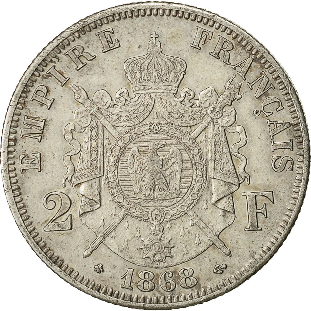 Münze, Frankreich, Napoleon III, 2 Francs, 1868, Paris, SS+, KM 807.1