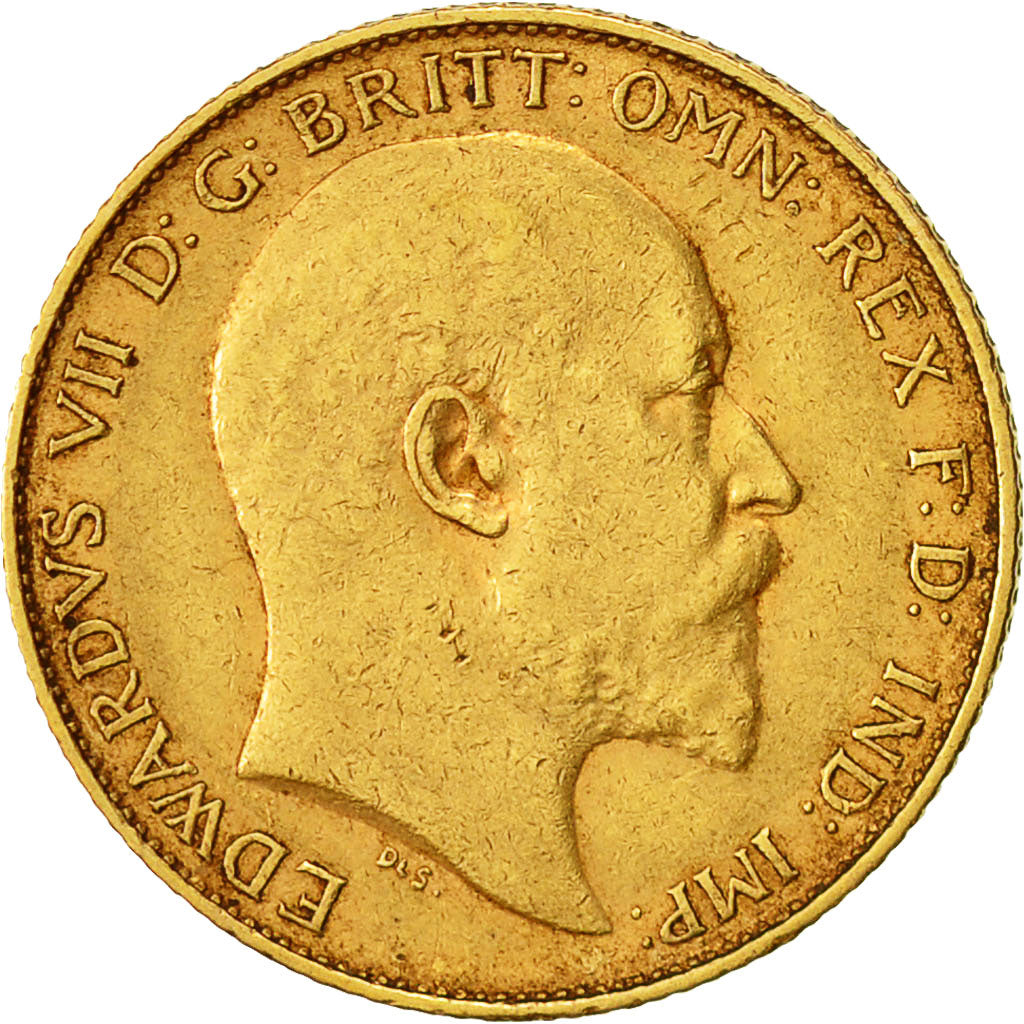 Coin, Great Britain, Edward VII, 1/2 Sovereign, 1906, EF(40-45), Gold, KM:804