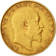 Coin, Great Britain, Edward VII, 1/2 Sovereign, 1906, EF(40-45), Gold, KM:804