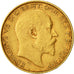 Münze, Großbritannien, Edward VII, 1/2 Sovereign, 1906, SS, Gold, KM:804