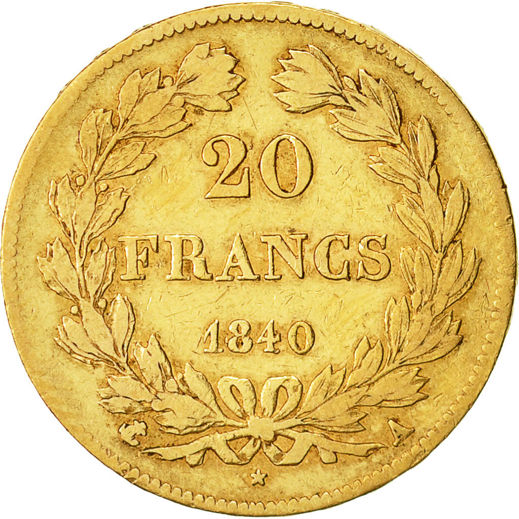 Munten, Frankrijk, Louis-Philippe, 20 Francs, 1840, Paris, FR+, Goud, KM:750.1