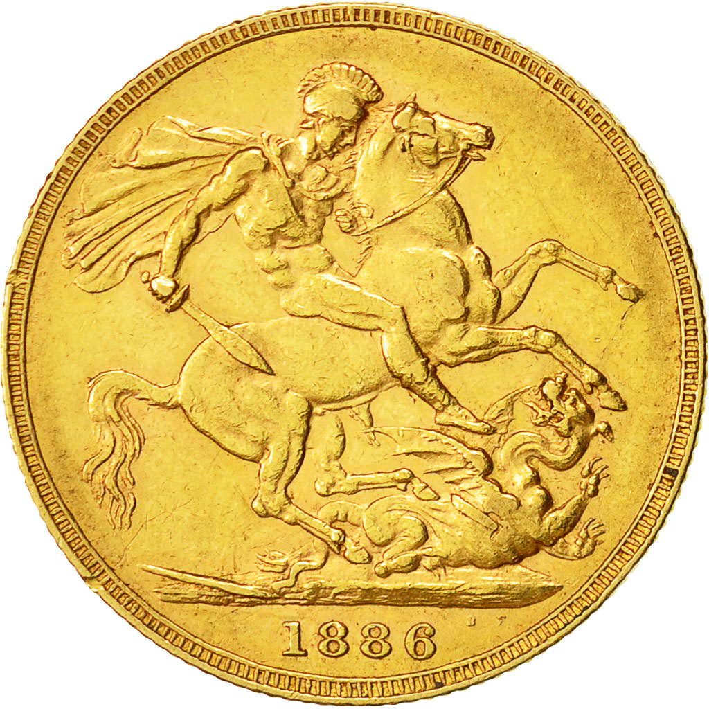 Coin, Australia, Victoria, Sovereign, 1886, Melbourne, AU(50-53), Gold, KM:7