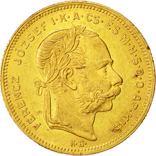 Moneda,Hungría,Franz Joseph I,8 Forint 20 Francs,1878,Kremnitz,MBC+,Oro,KM 455.1