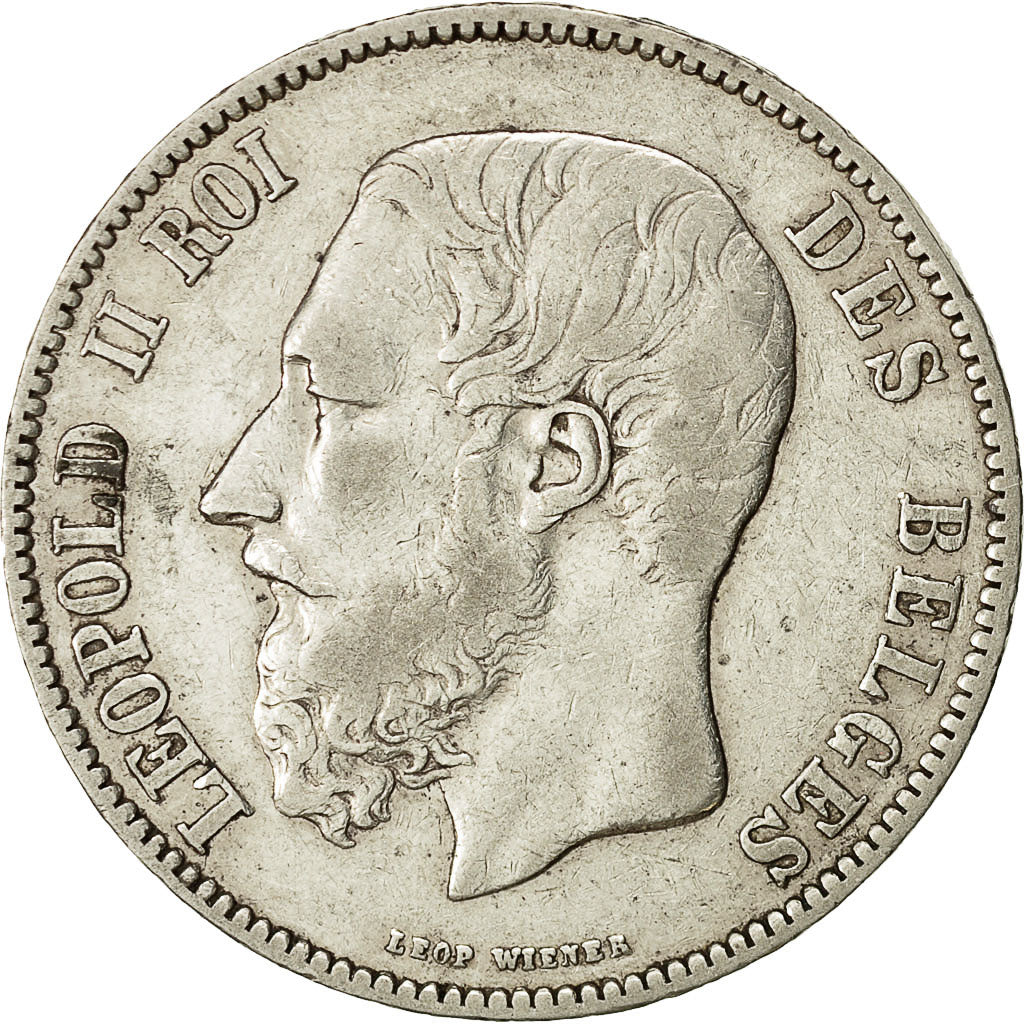 Coin, Belgium, Leopold II, 5 Francs, 5 Frank, 1871, VF(30-35), Silver, KM:24