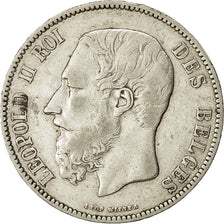 Coin, Belgium, Leopold II, 5 Francs, 5 Frank, 1871, VF(30-35), Silver, KM:24