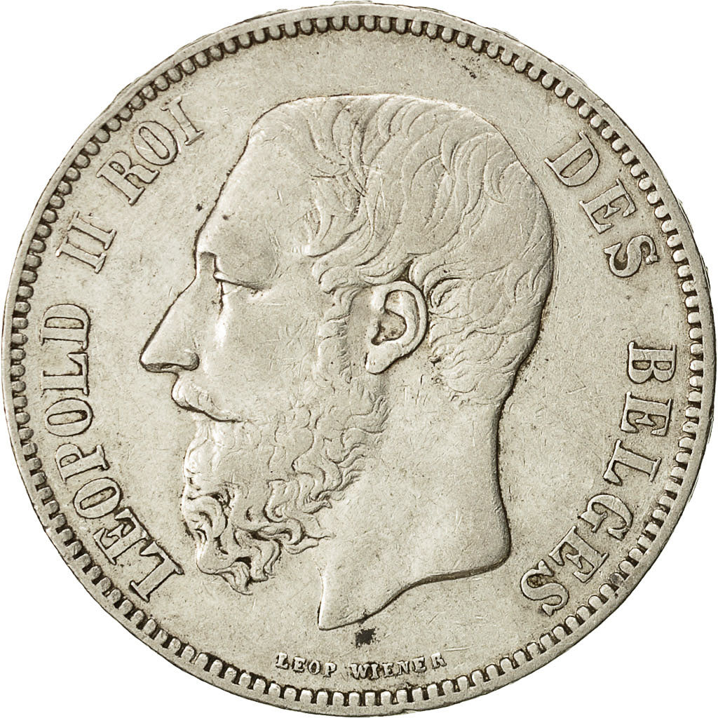 Coin, Belgium, Leopold II, 5 Francs, 5 Frank, 1868, EF(40-45), Silver, KM:24