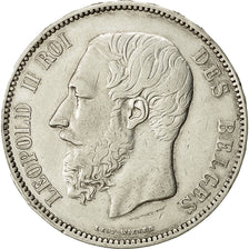 Coin, Belgium, Leopold II, 5 Francs, 5 Frank, 1867, EF(40-45), Silver, KM:24