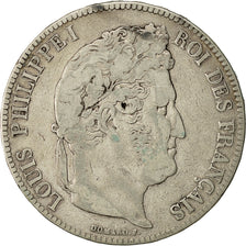 Coin, France, Louis-Philippe, 5 Francs, 1834, Paris, VF(20-25), Silver,KM 749.1