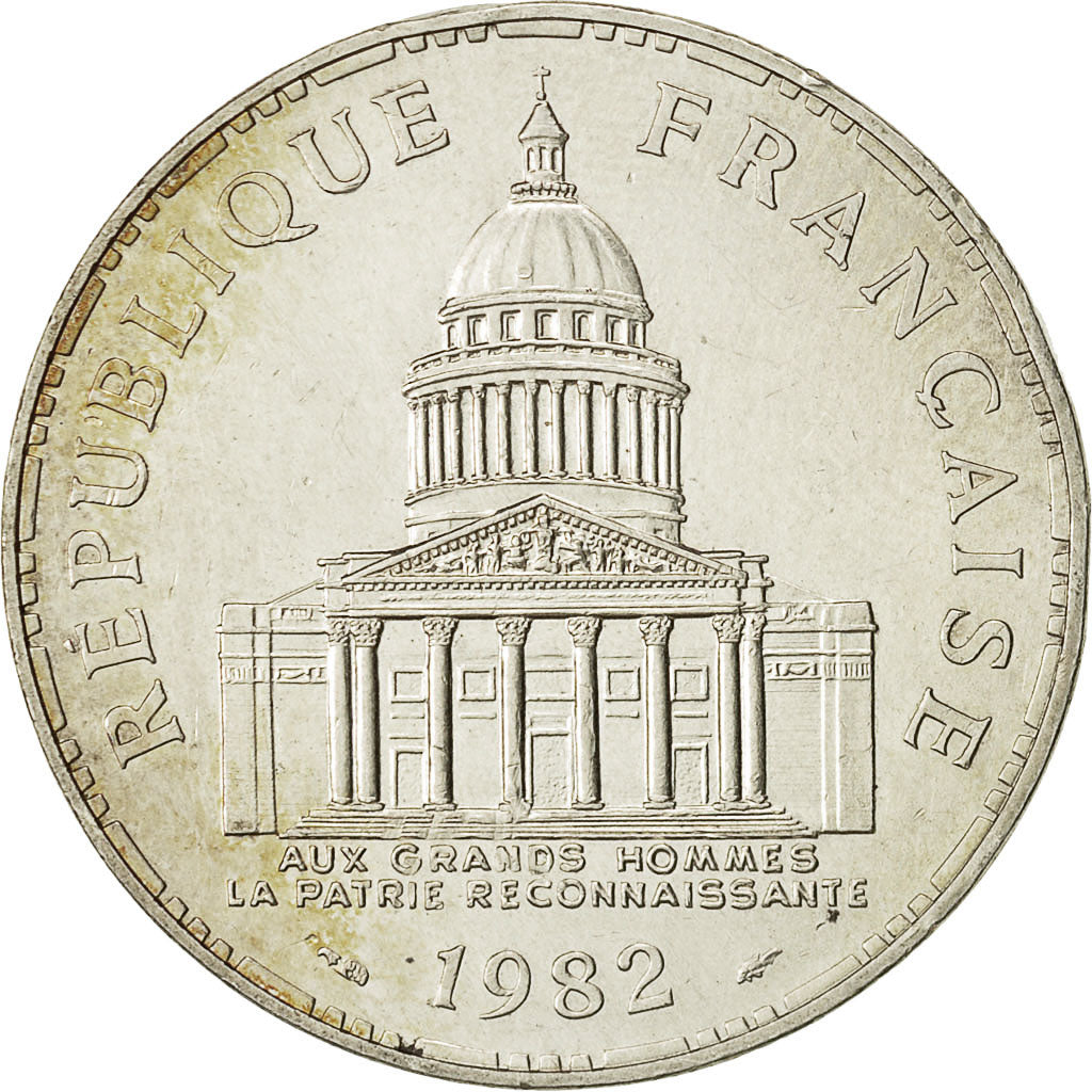 Coin, France, Panthéon, 100 Francs, 1982, Paris, AU(50-53), Silver, KM:951.1