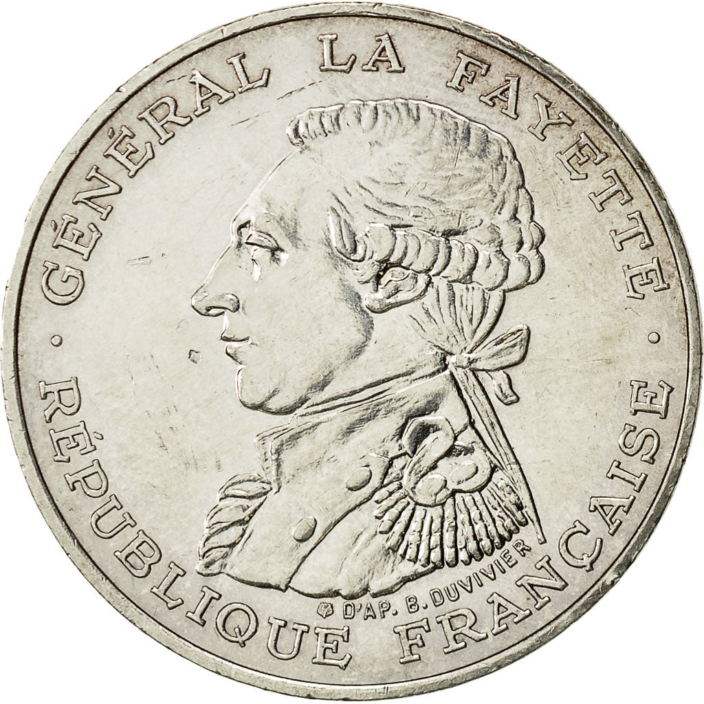 Coin, France, Lafayette, 100 Francs, 1987, AU(50-53), Silver, KM:962