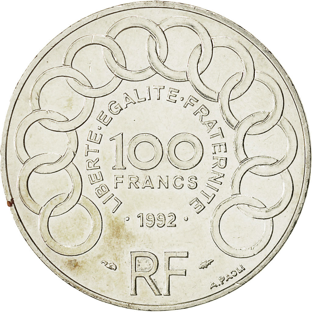 Monnaie,France,Jean Monnet,100 Francs,1992,TTB+,Argent,KM:1120, Gad 907