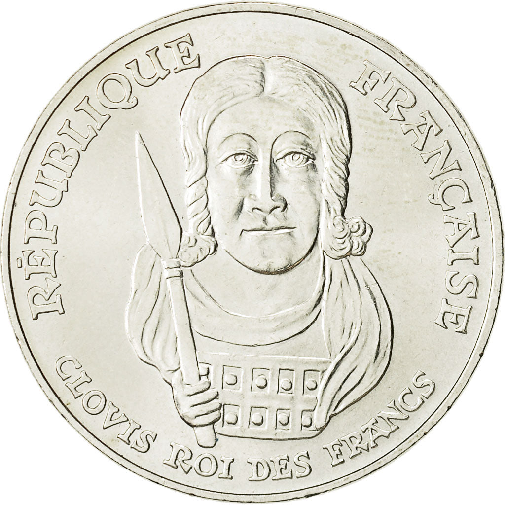 Coin, France, Clovis, 100 Francs, 1996, AU(50-53), Silver, KM:1180, Gadoury:953