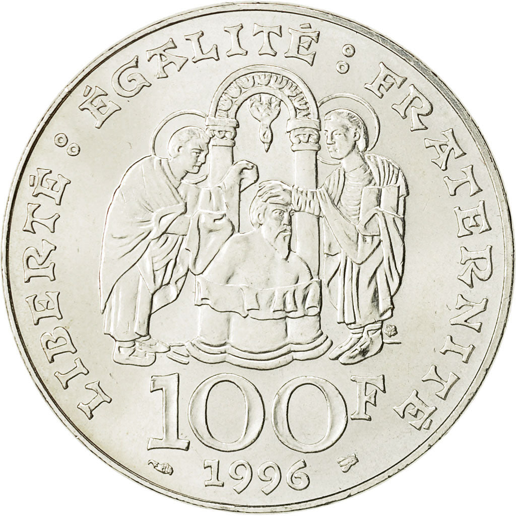Coin, France, Clovis, 100 Francs, 1996, AU(50-53), Silver, KM:1180, Gadoury:953