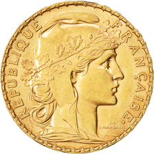Moneta, Francia, Marianne, 20 Francs, 1910, SPL-, Oro, KM:857, Gadoury:1064
