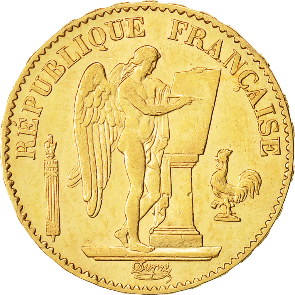Coin, France, Génie, 20 Francs, 1877, Paris, AU(50-53), Gold, KM:825