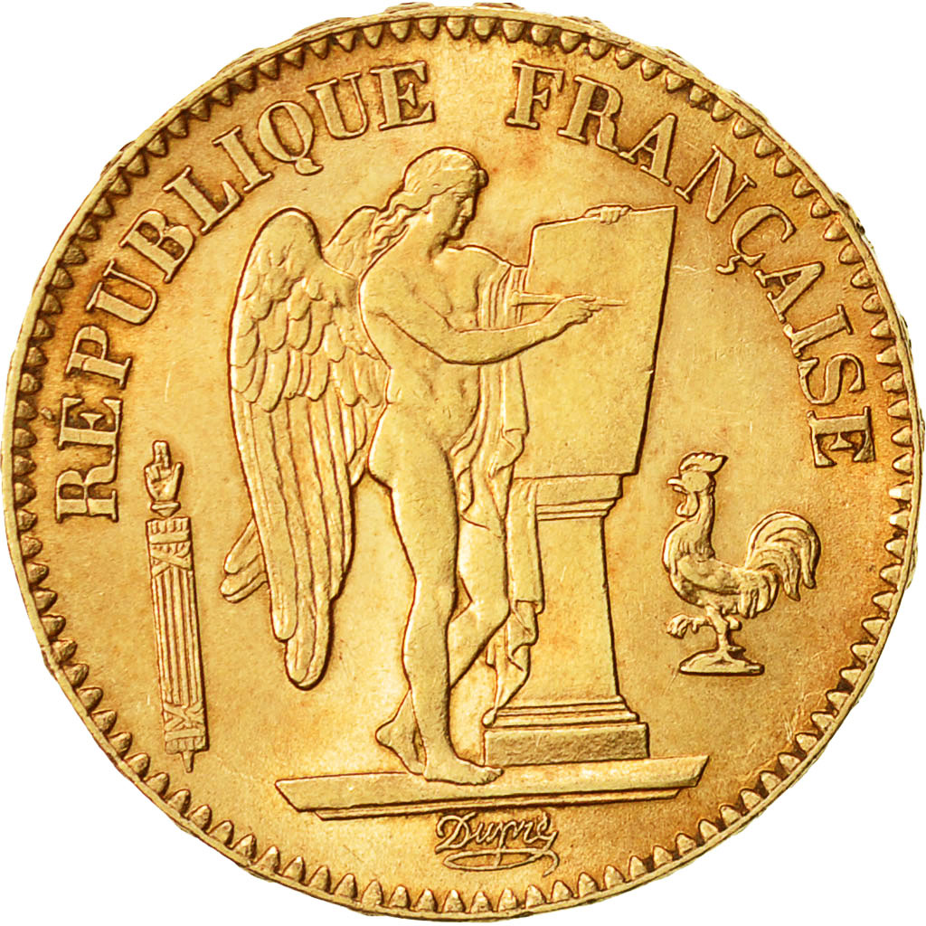 Munten, Frankrijk, Génie, 20 Francs, 1886, Paris, ZF+, Goud, KM:825