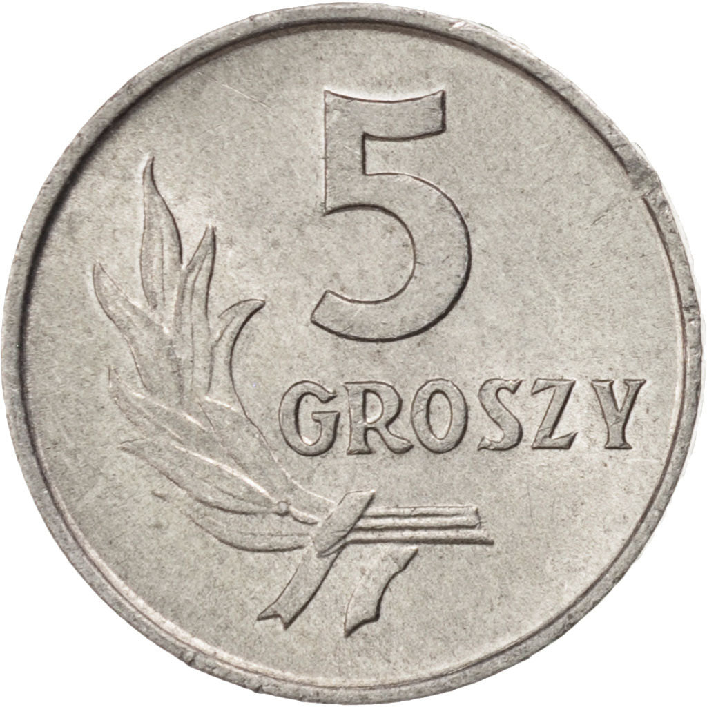 Coin, Poland, 5 Groszy, 1962, MS(63), Aluminum, KM:A46