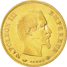 Moneda, Francia, Napoleon III, 10 Francs, 1857, Paris, BC+, Oro, KM 784.3