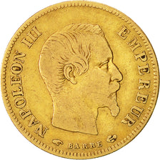 Moneda, Francia, Napoleon III, 10 Francs, 1857, Paris, BC+, Oro, KM 784.3