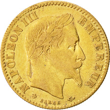 Monnaie,France,Napoleon III,10 Francs, 1865,Strasbourg,Or, TB+,KM 800.2,Gad 1015