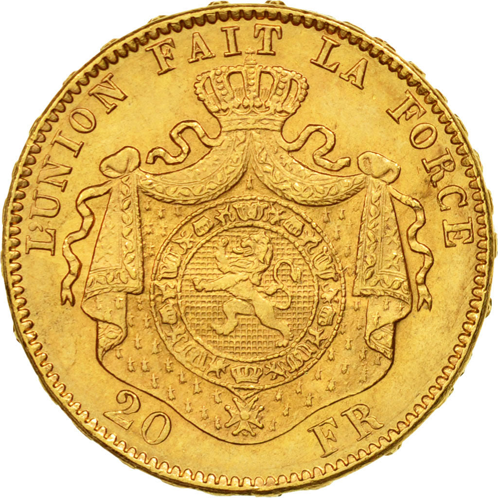 Moneda, Bélgica, Leopold II, 20 Francs, 20 Frank, 1882, EBC, Oro, KM:37