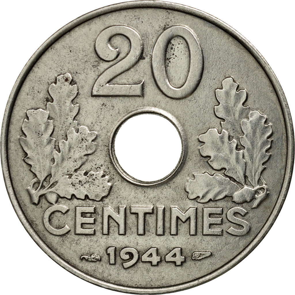 Monnaie, France, État français, 20 Centimes,1944, SPL,Iron,KM 900.a, Gadoury:322