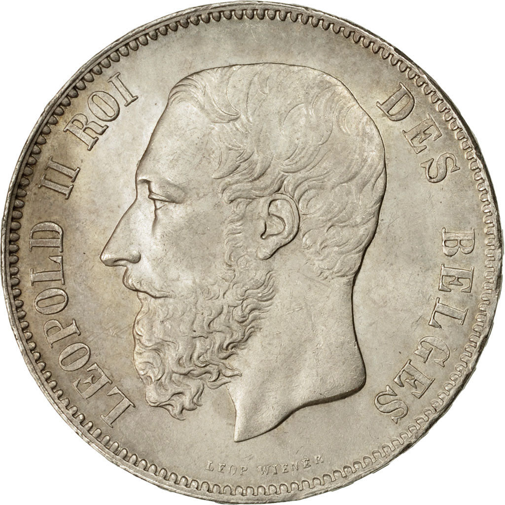 Moneta, Belgio, Leopold II, 5 Francs, 5 Frank, 1869, SPL-, Argento, KM:24
