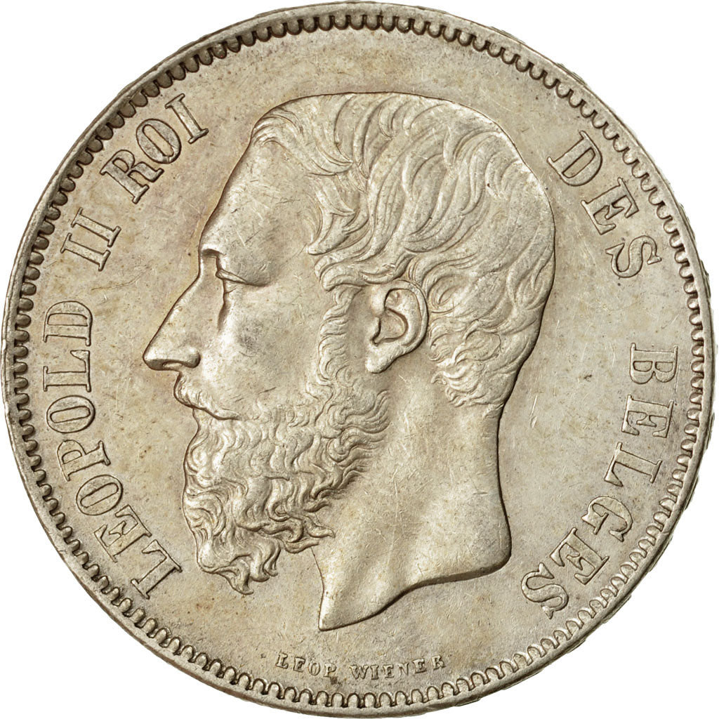Coin, Belgium, Leopold II, 5 Francs, 5 Frank, 1870, AU(55-58), Silver, KM:24
