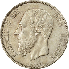 Coin, Belgium, Leopold II, 5 Francs, 5 Frank, 1870, AU(55-58), Silver, KM:24
