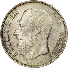 Coin, Belgium, Leopold II, 5 Francs, 5 Frank, 1873, AU(55-58), Silver, KM:24