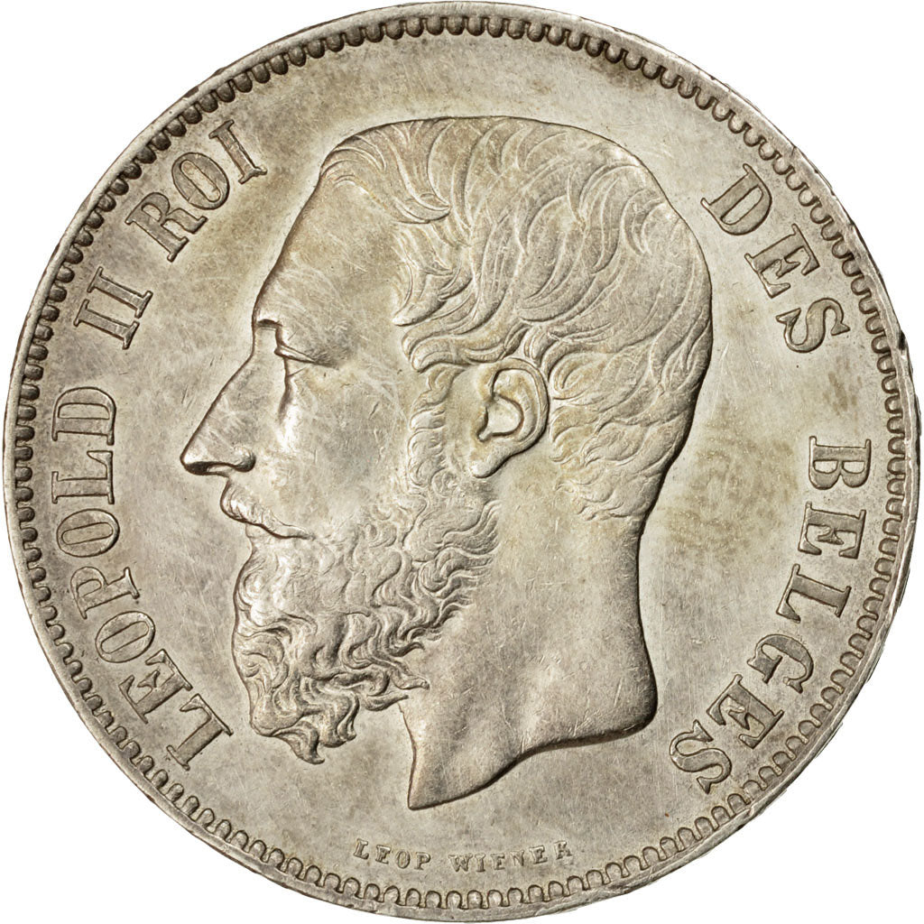 Moneta, Belgio, Leopold II, 5 Francs, 5 Frank, 1874, SPL-, Argento, KM:24