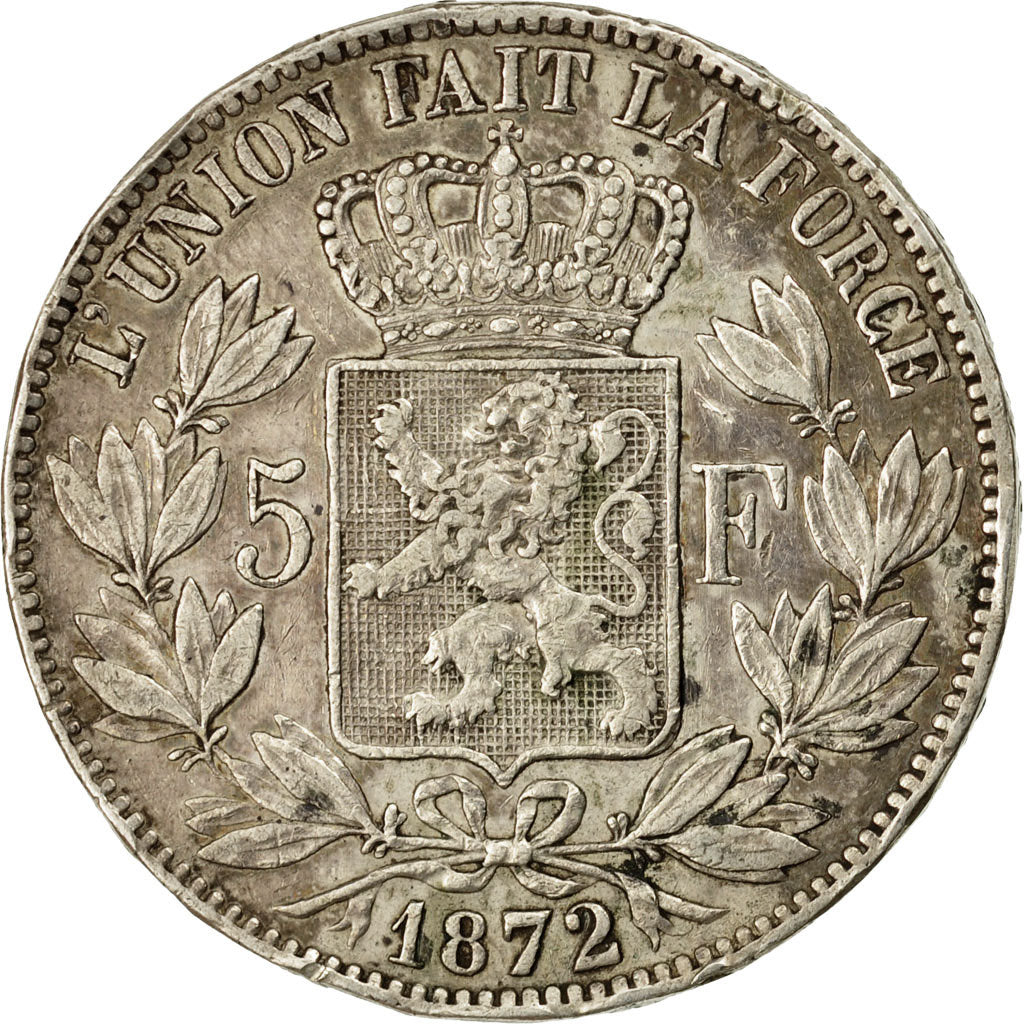 Coin, Belgium, Leopold II, 5 Francs, 5 Frank, 1872, EF(40-45), Silver, KM:24