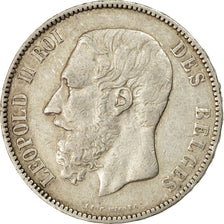 Coin, Belgium, Leopold II, 5 Francs, 5 Frank, 1872, EF(40-45), Silver, KM:24