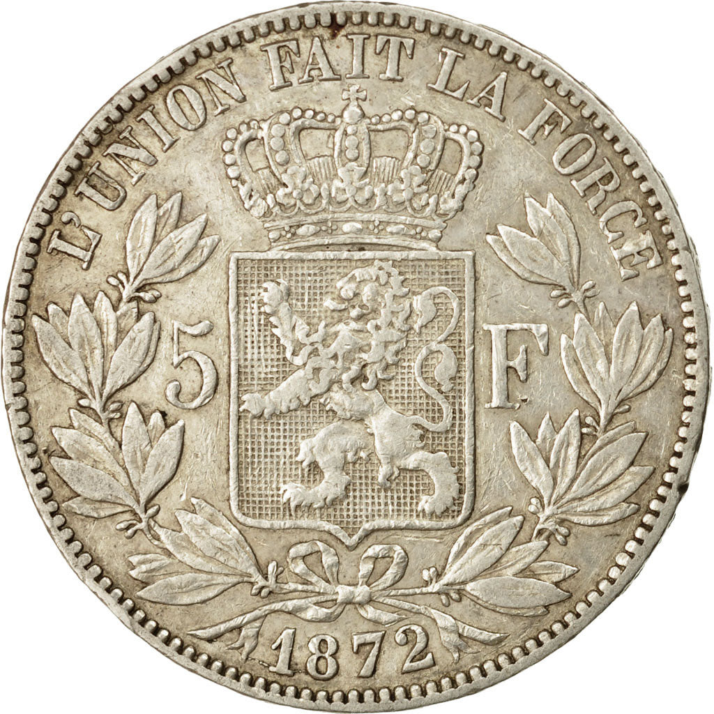 Coin, Belgium, Leopold II, 5 Francs, 5 Frank, 1872, EF(40-45), Silver, KM:24