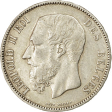 Coin, Belgium, Leopold II, 5 Francs, 5 Frank, 1871, EF(40-45), Silver, KM:24