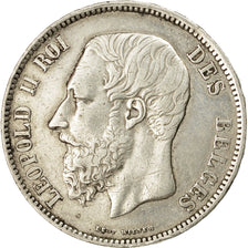 Coin, Belgium, Leopold II, 5 Francs, 5 Frank, 1867, EF(40-45), Silver, KM:24