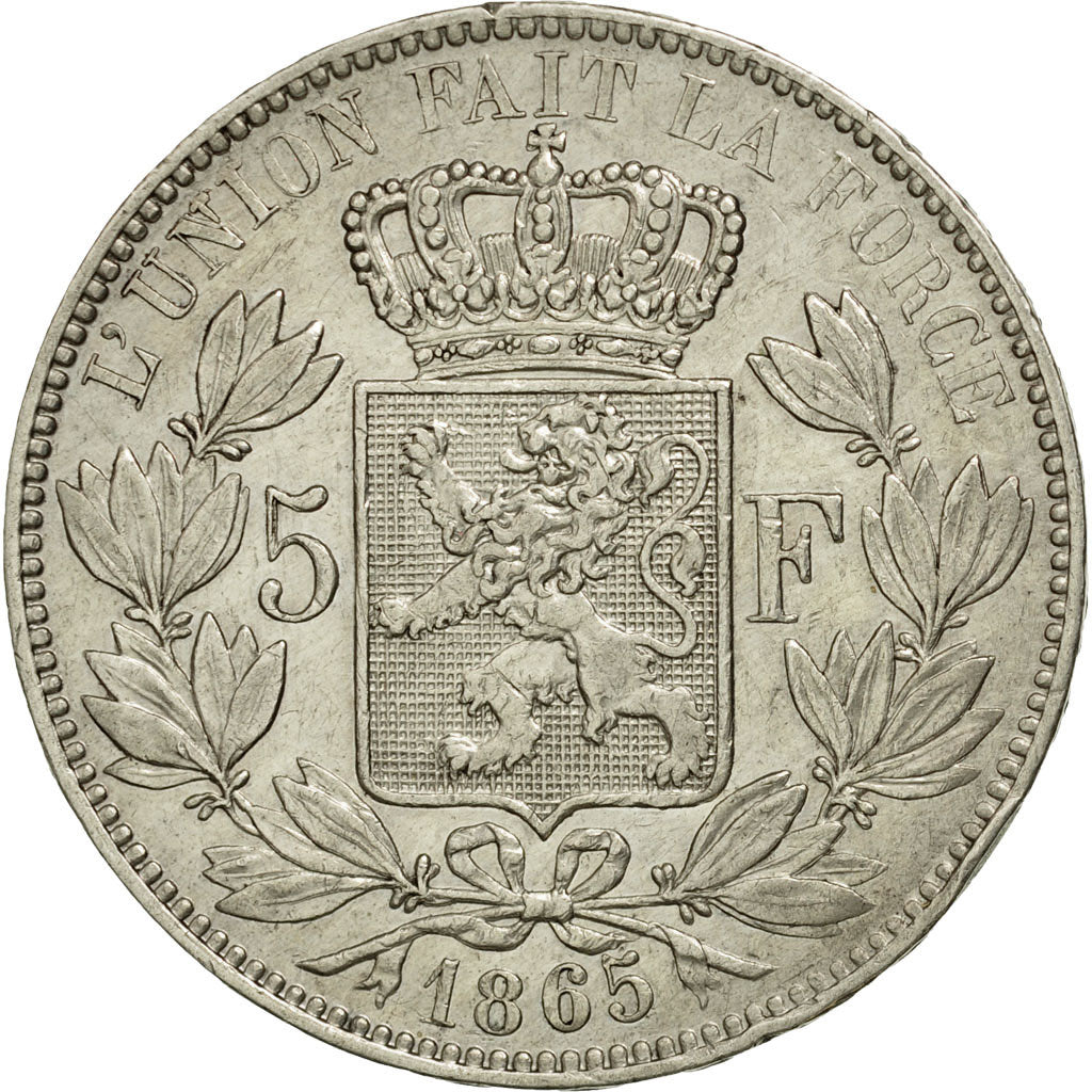 Monnaie, Belgique, Leopold I, 5 Francs, 5 Frank, 1865, SUP, Argent, KM:17