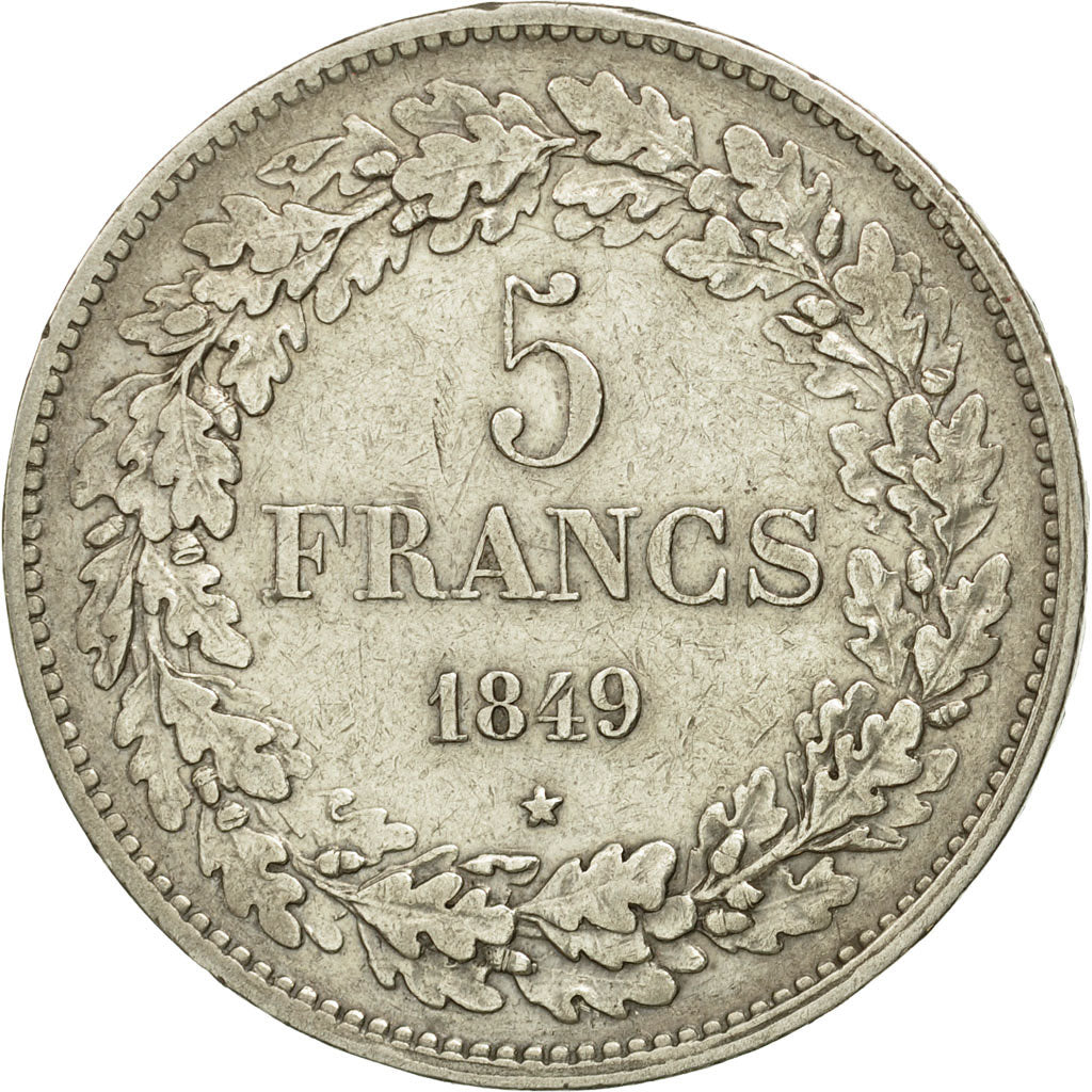 Coin, Belgium, Leopold I, 5 Francs, 5 Frank, 1849, EF(40-45), Silver, KM:3.2